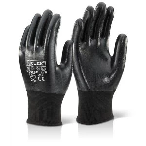 Click2000 Nitrile Coated Polyester Large Gloves Black Ref NDGFCBLL