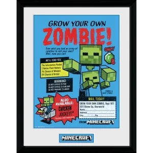 Minecraft Grow Your Own Zombie Framed Collector Print