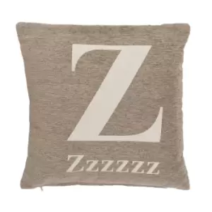 "Zzzzzz" Natural Filled Cushion 45x45cm