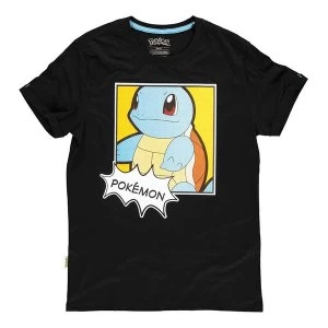 Pokemon - Squirtle PopArt Male Large T-Shirt - Black
