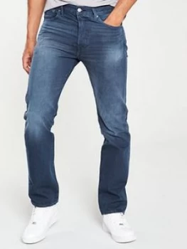 Levis 501 Original Fit Jeans - Space Money, Space Money, Size 36, Inside Leg Long, Men