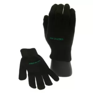 Celtic FC Childrens/Kids Knitted Gloves (One Size) (Black/Green)