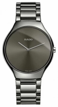RADO True Thinline Grey Ceramic Bracelet Grey Dial Watch