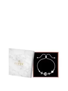 Lipsy Silver Crescent Celestial Toggle Bracelet - Gift Boxed