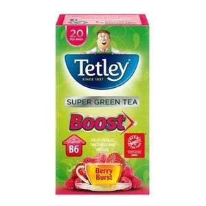 Tetley Super Green Tea Boost Berry Burst with Vitamin B6 Pack of 20
