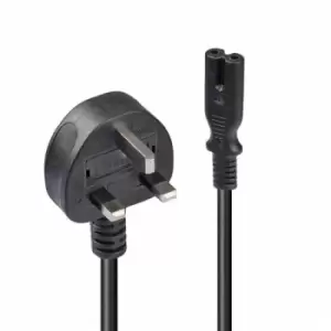 Lindy 3m UK 3 Pin Plug To IEC C7 Mains Power Cable Black