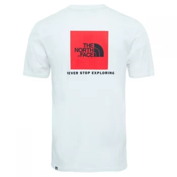 Mens The North Face Red box print short sleeve t shirt White