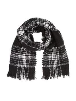 Quiz Black Knitted Check Scarf - 1