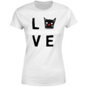 Cat Love Womens T-Shirt - White - 5XL
