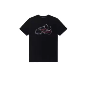 French Connection Embroidery Trainer T-Shirt - Black