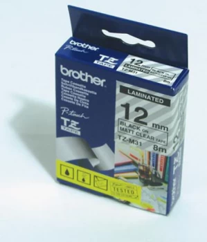Brother Black on White Labelling Tape 12mm x 8m TZe-FX231