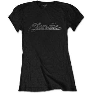 Blondie - Logo Womens Large T-Shirt - Black