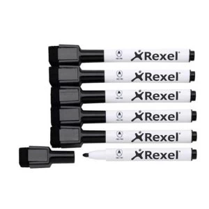 Rexel Magnetic Dry Erase Marker Pack of 6