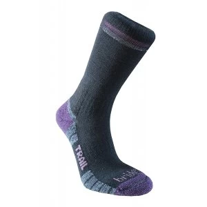 Bridgedale Womens Woolfusion Trail Socks Black and Purple Small