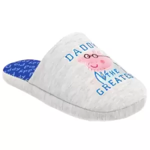 Peppa Pig Mens Daddy Slippers (7 UK-8 UK) (Grey/Blue/Pink)