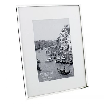 5" x 7" - Impressions Silver Plated White Mount Photo Frame