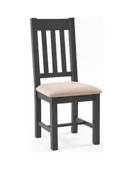 Julian Bowen Bordeaux Set Of 2 Dining Chairs - Dark Grey