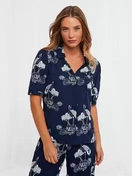 Joe Browns Boutique Pyjama Top -navy, Blue, Size 16, Women