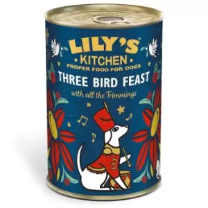 Lily's Kitchen Lily's Kitchen Three Bird Feast Dog Food Christmas Tin 400g - wilko