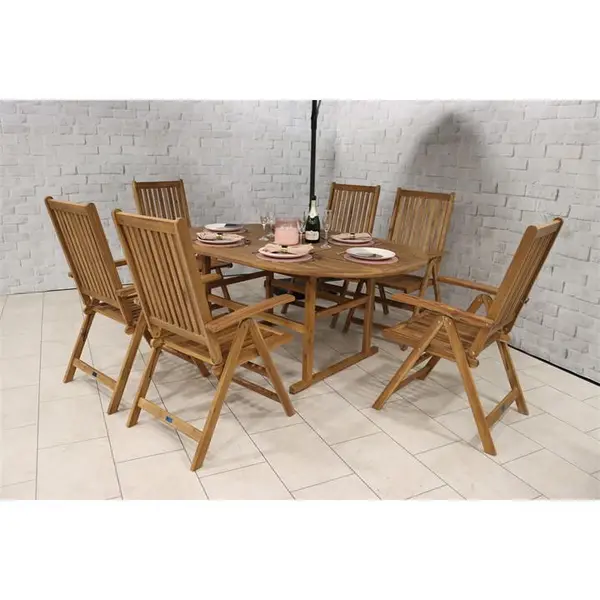 Royalcraft Turnbury Table with 6 Manhattan Chairs Set - Neutral One Size