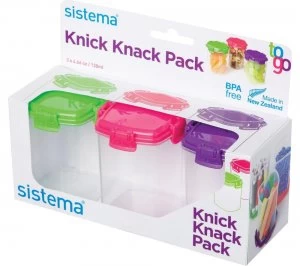 Sistema Knick Knack Square 138ml Boxes Pack of Three Green