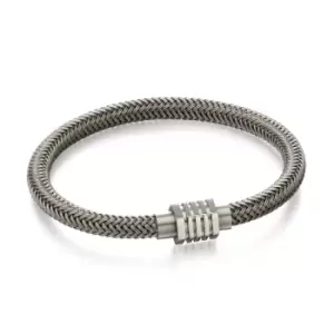 Grey Steel Woven Bracelet