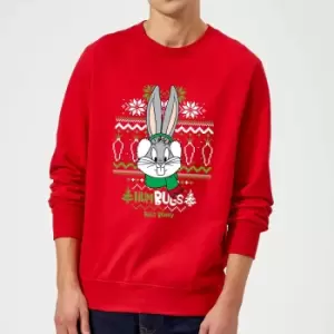 Looney Tunes Bugs Bunny Knit Christmas Jumper - Red - S