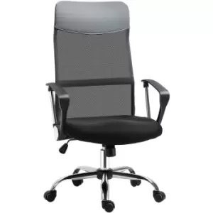 Executive Office Chair High Back Mesh Back Seat Desk Chairs, Black - Black - Homcom