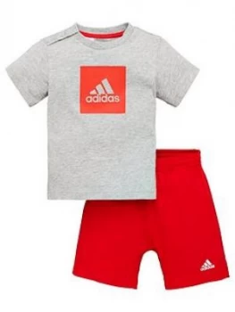 Boys, adidas Infants Logo Sum Tracksuit - Grey, Size 0-3 Months