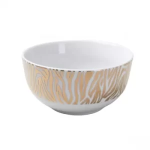 Animal Luxe Rice Bowl Zebra Print Gold 7.9cm