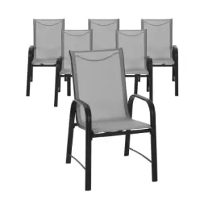 Dorel Paloma Outdoor Dining Chair 6 Pack - Grey