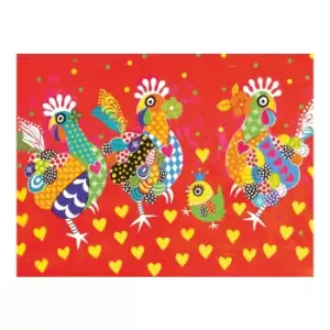 Love Hearts Chicken Dance Tea Towel