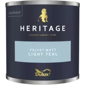 Dulux Heritage Velvet Matt Light Teal Matt Emulsion Paint 125ml