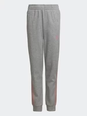 Boys, adidas 3-stripes Tapered Leg Tracksuit Bottoms, Grey, Size 9-10 Years