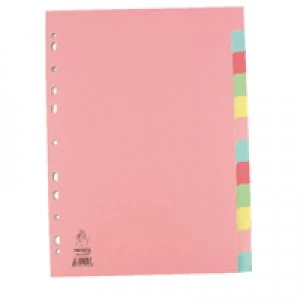 Nice Price A4 Manilla Divider 12-Part Pink With Multi-Colour Tabs WX01515