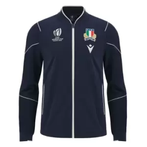 Macron Italy Rugby Anthem Jacket 2023 2024 Adults - Blue