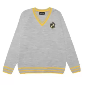 Harry Potter Mens Hufflepuff House Knitted Jumper (S) (Grey)