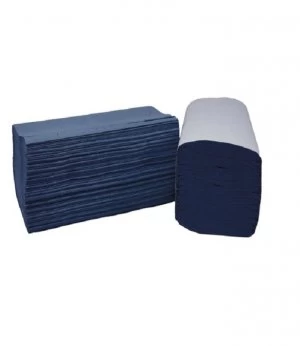2Work Blue I-Fold 1-Ply Hand Towels 242x222mm (Pack of 3600) 2W70104