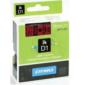 Dymo 45807 Black On Red Label Tape 19mm x 7m