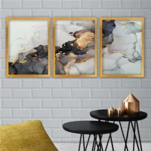 3AC169 Multicolor Decorative Framed Painting (3 Pieces)