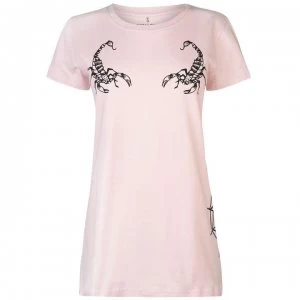 Swallows and Daggers Scorpion T Shirt - Pink