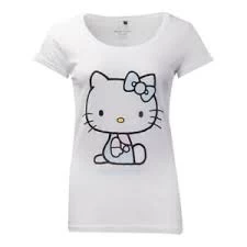 Hello Kitty - Hello Kitty Embroidered Details Womens Medium T-Shirt - White