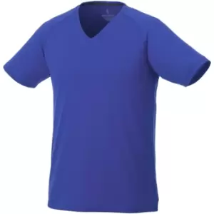 Elevate Mens Amery Short Sleeve Cool Fit V-Neck T-Shirt (L) (Blue)