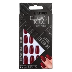 Elegant Touch Trend Fake Nails - After Dark Steel the Night Red