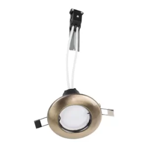 6 x MiniSun Non-Fire Rated Steel Fixed Downlights in Antique Brass