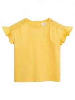 Mango Baby Girls Frill Sleeve Tshirt - Yellow