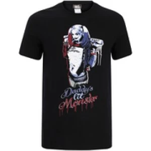 DC Comics Mens Suicide Squad Harley Quinn Daddy's Lil Monster T-Shirt - Black