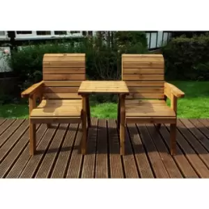 Wooden Companion Straight Garden 2 Seater Chair - Charles Taylor
