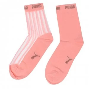 Puma 2 Pairs Sheer Striped Ankle Socks - Peach