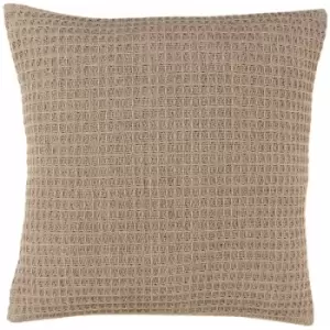 Appletree - Loft Bruges Waffle Weave 100% Cotton Filled Cushion, Linen, 43 x 43 Cm